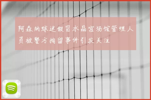 阿森纳球迷假冒水晶宫场馆管理人员被警方拘留事件引发关注